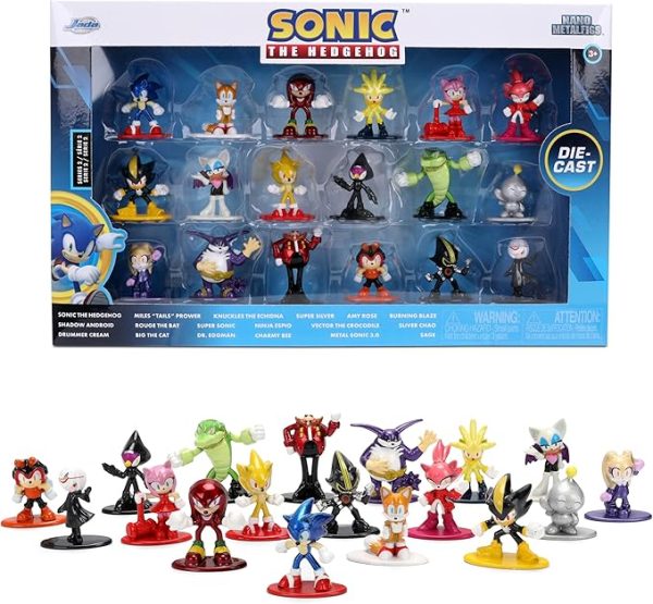 Jada Sonic The Hedgehog Nano Metalfigs 18 Pack Series 2 Die-Cast Figure Set – Includes Sonic, Shadow, Amy Rose, Rouge Toys